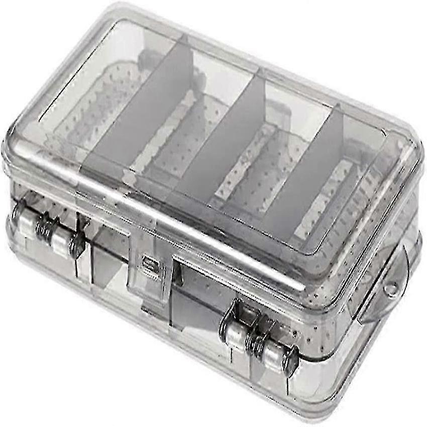 Portable Jewelry Box Double Compartment Transparent Black