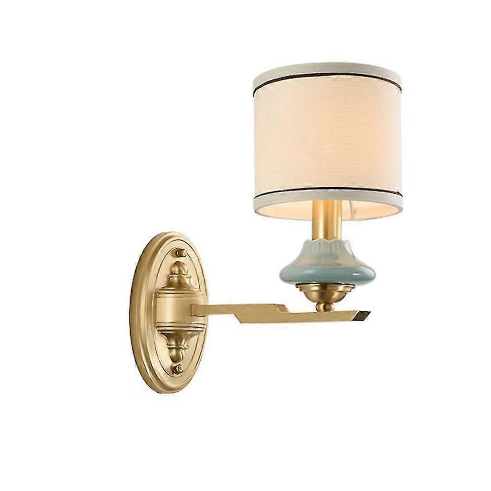 15CM Copper Ceramic Wall Lamp Single Head Style, E14*1 Without Light Source, 220V