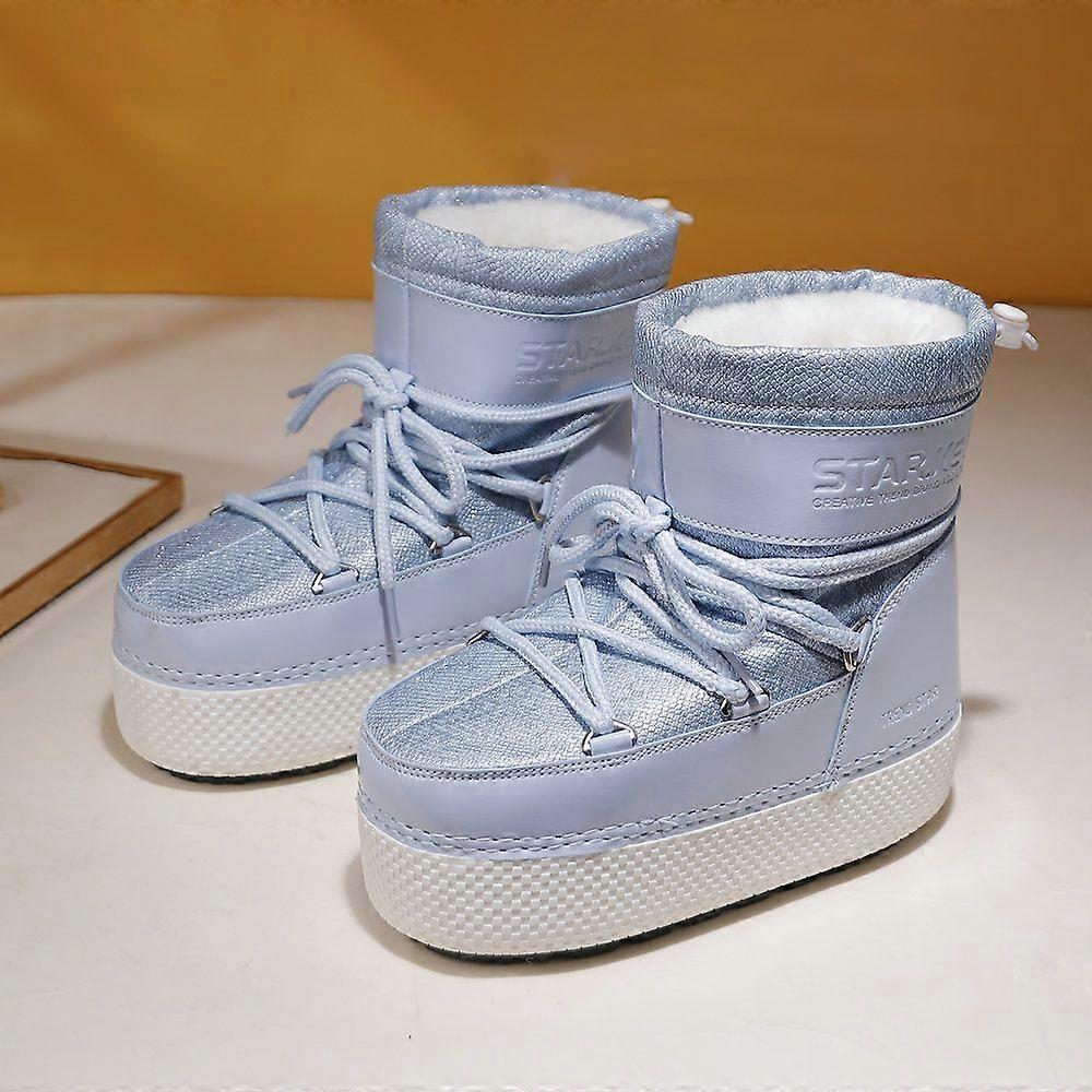 Kids Parent-Child Snow Boots Bright Color Ski Thick Sole Women's Moon Boots Waterproof Anti-Slip Space Boots