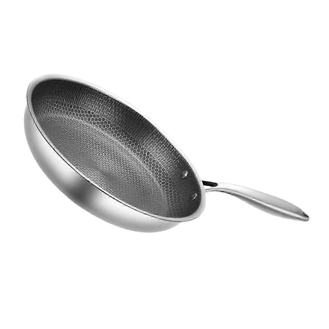 25-26 Ergonomic Handle Honeycomb Wok Pan Induction Stove Compatible Chinese Wok for Cooking