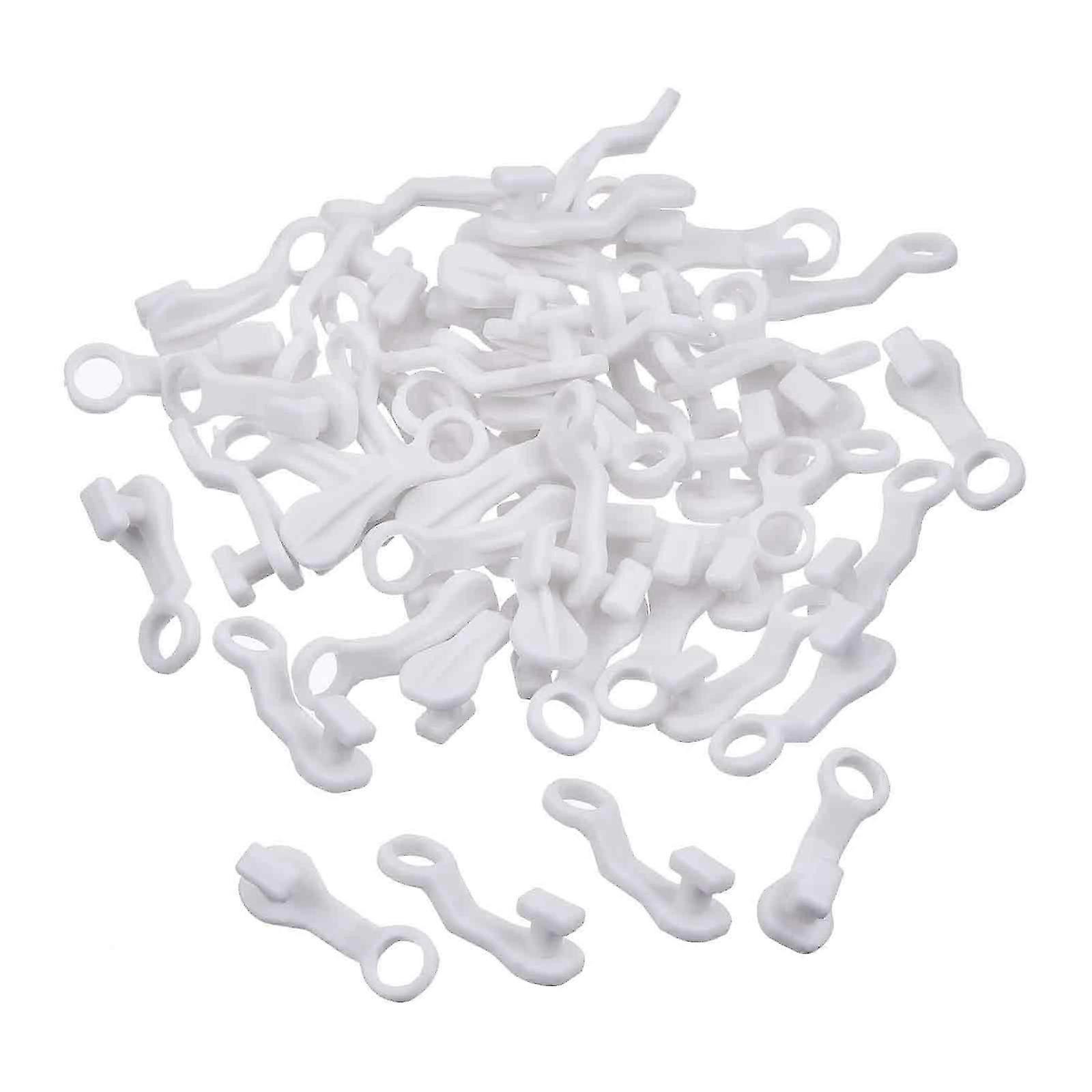100pcs curtain slide rail hooks - white
