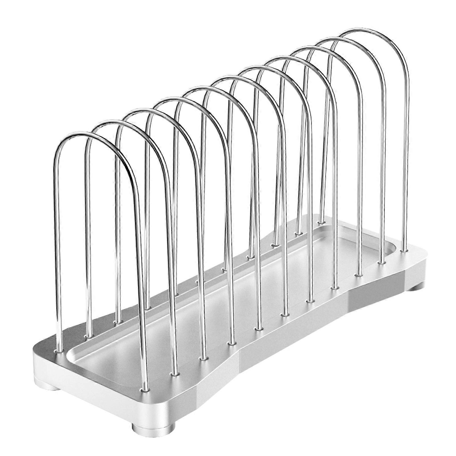 Metal Vinyls Record Display Rack Storage Organizers 10Slot For Albums CDs Books Rustproof Material Stable AntiTip Base  Silver