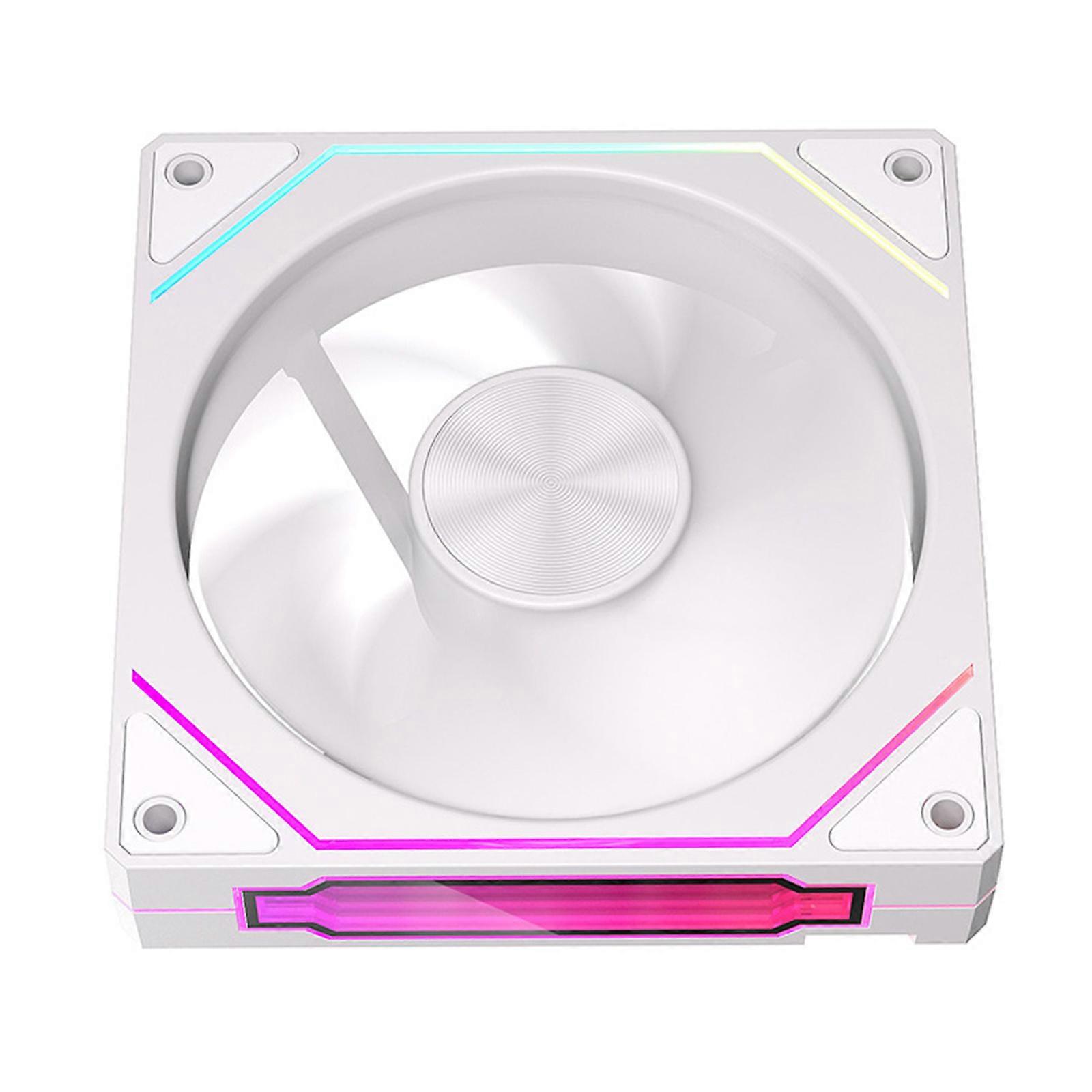 Computer Cooling Fan 120mm CPU Fan 800-1600RPM Double Color Option ARGB Reverse/Forward Case Fan  White
