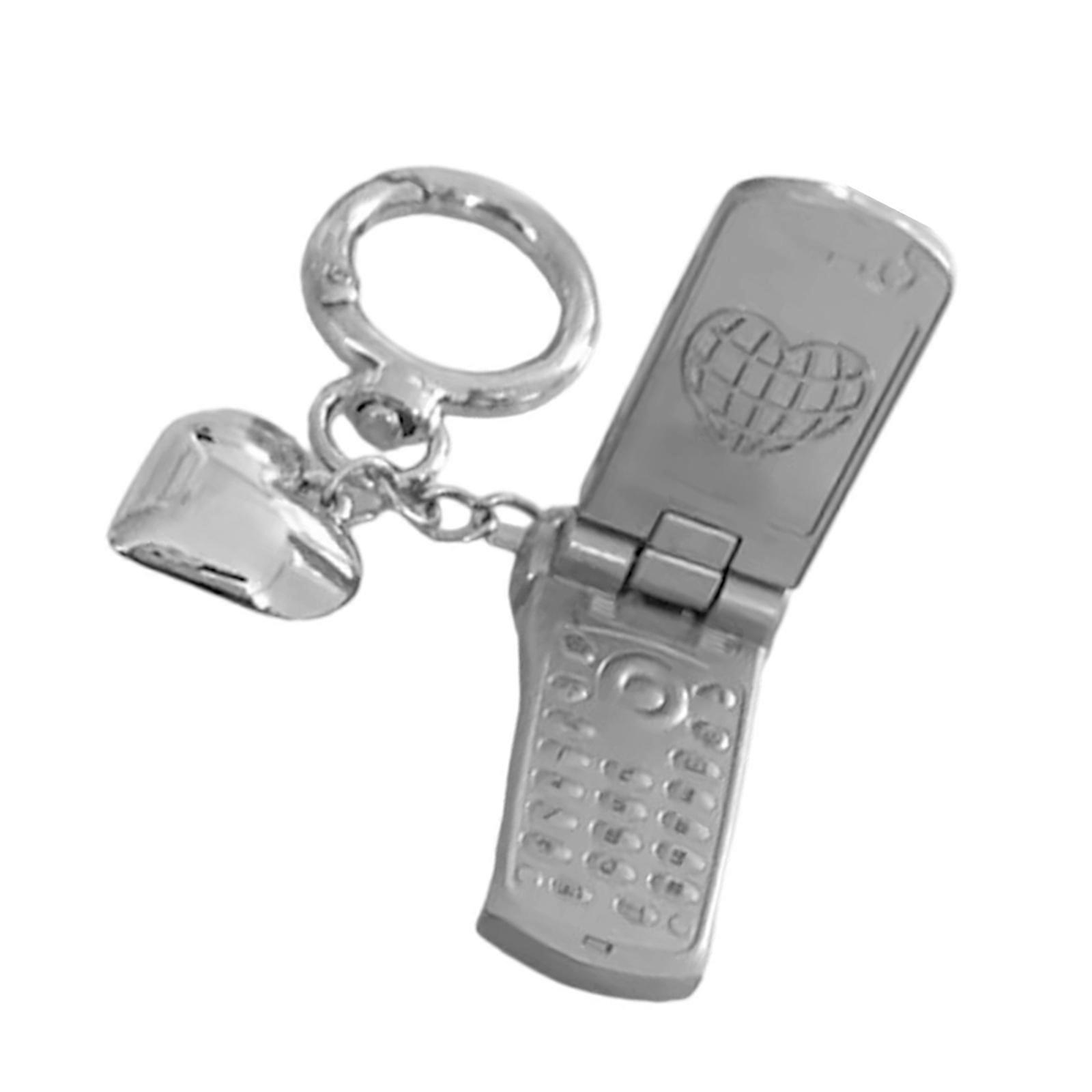 Star Phone Keychain Multipurpose Bag Charm Creative Keychain Accessory Fashionable Unisex Key Holder Alloy Texture Multicolor