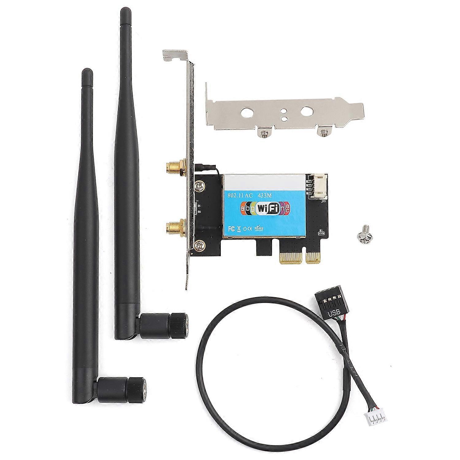 PCIE Network Card 433Mbps Dual Band 2.4g 5G for Bluetooth 4.0 for Bluetooth Network Card for Desktop