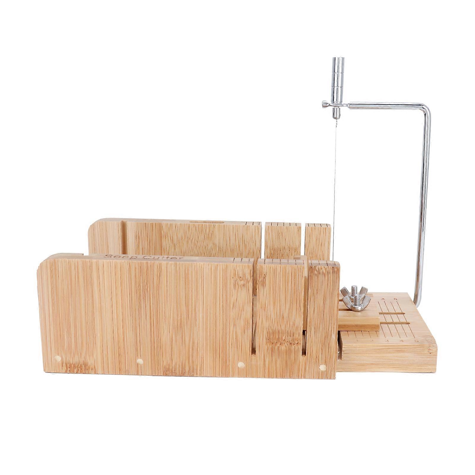 Practical Adjustable Bamboo Soap Cutter Bread Cutter Mold DIY Soap Cutting Tool