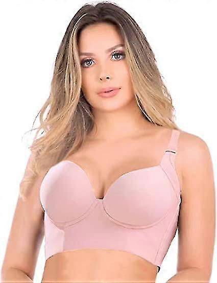 Full Back Coverage BHs für Frauen, Mode Deep Cup Hide Back Fat BH mit Shapewear Incorporated Push Up Sport BHs A