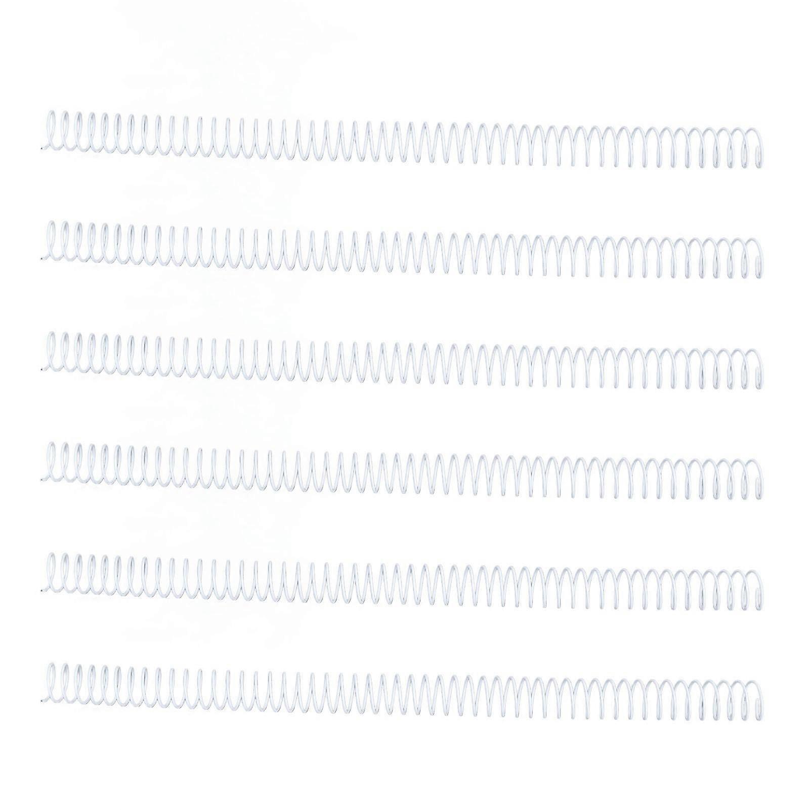 100PCS Spiral Binding Spines 48 Loops 4:1 Pitch Single Wire A4 Paper Binding Coils 16mm Diameter 140 Sheets Capacity White