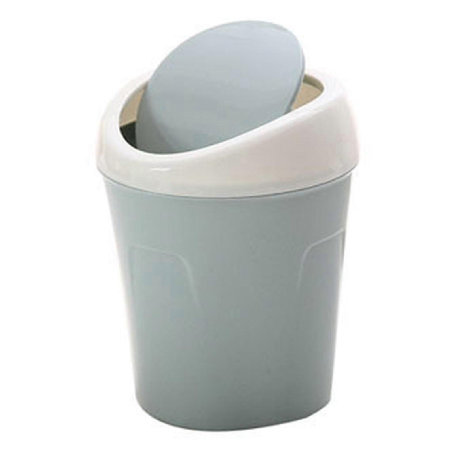Desktop Trash Can Plastic Multifunctional Small Desk Countertop Garbage Bin with Swing Lid for Home
