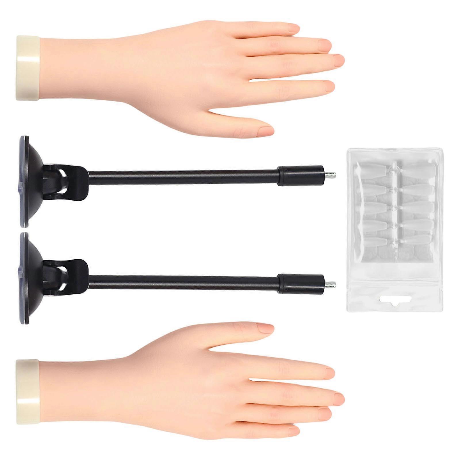 Professional Manicure Training Hand With Detachable Nail Plates And Ergonomic Design For Beginners Multicolor