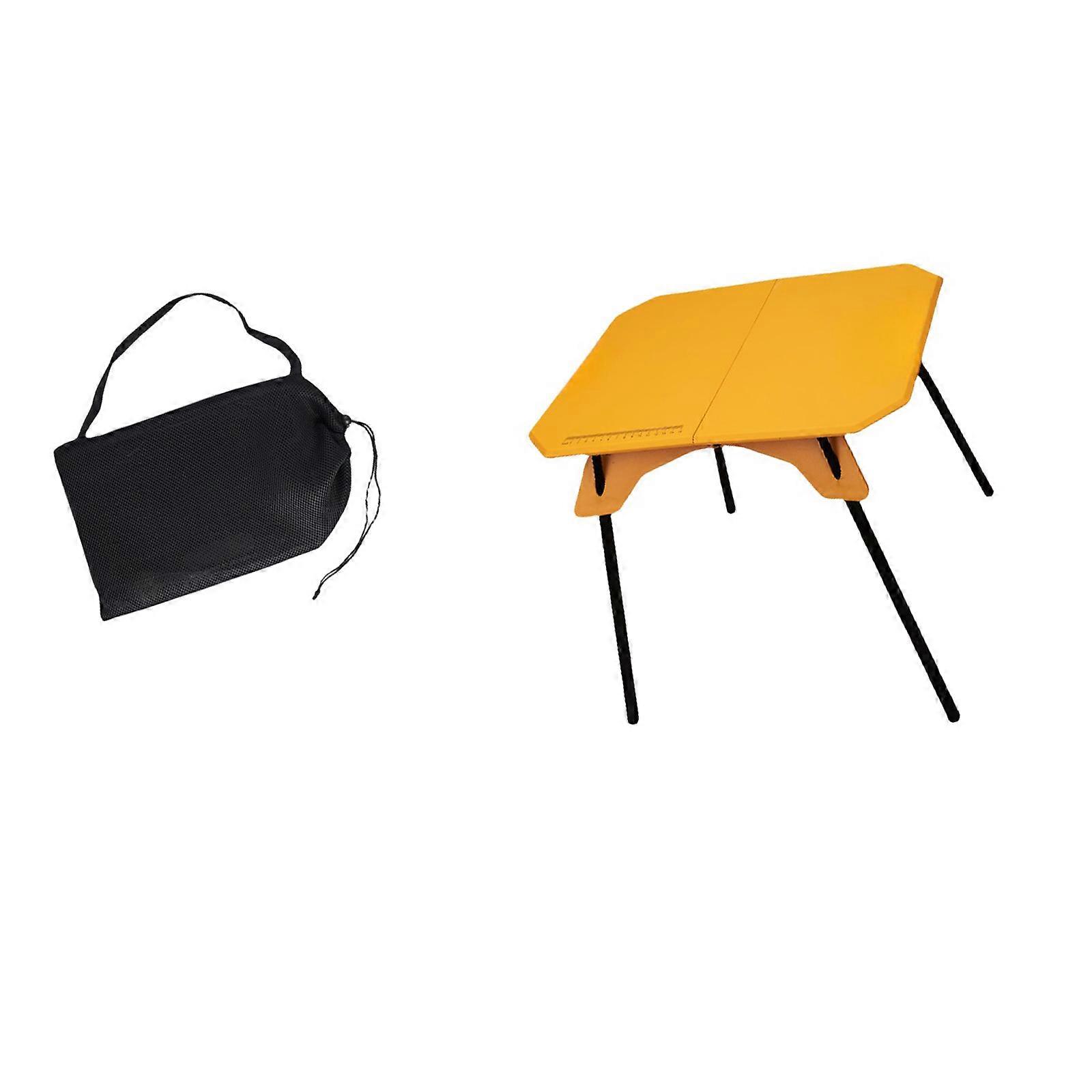 Transportable Bending Camping Table With Modifiable Height And Constructed In Leg Storage For Wilderness Expeditions  Yellow