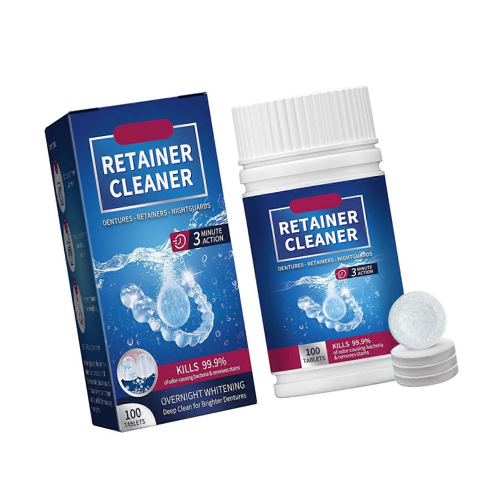 Denture Mark Expunger Tablets With Baking Carbonated Drink Combat Bad Breath Clean Tartar Amassment Gentle Yet Powerful Cleaning For Partial Full