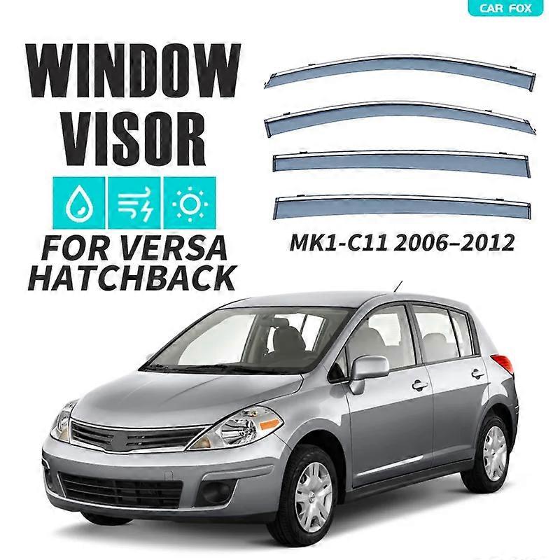 For Nissan Versa C11 2006–2012  Hatchback  Window Visor Vent Shades Ventvisor Wind Deflectors Visors Rain Guard Shades Visor