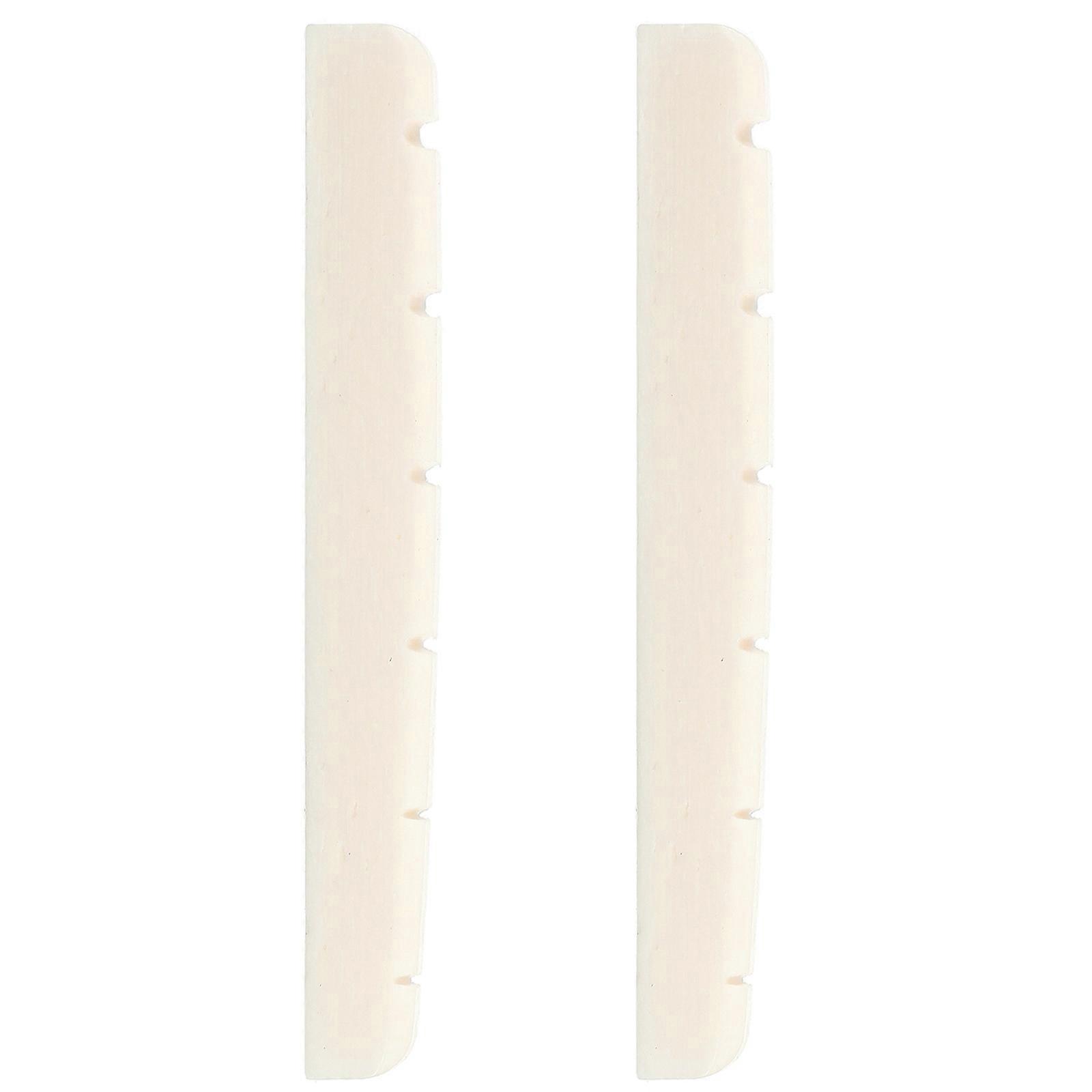 2pcs Convenient Electric Guitar Slotted Bone Nut with String Slots Perfect for Effortless String Changes 42x4.5x3.5mm  White