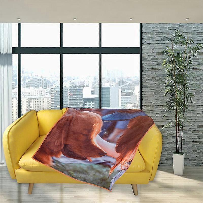 Custom Photo Blanket DOG Picture Personalize Bed Sofa Throw Plush Flannel Fleece