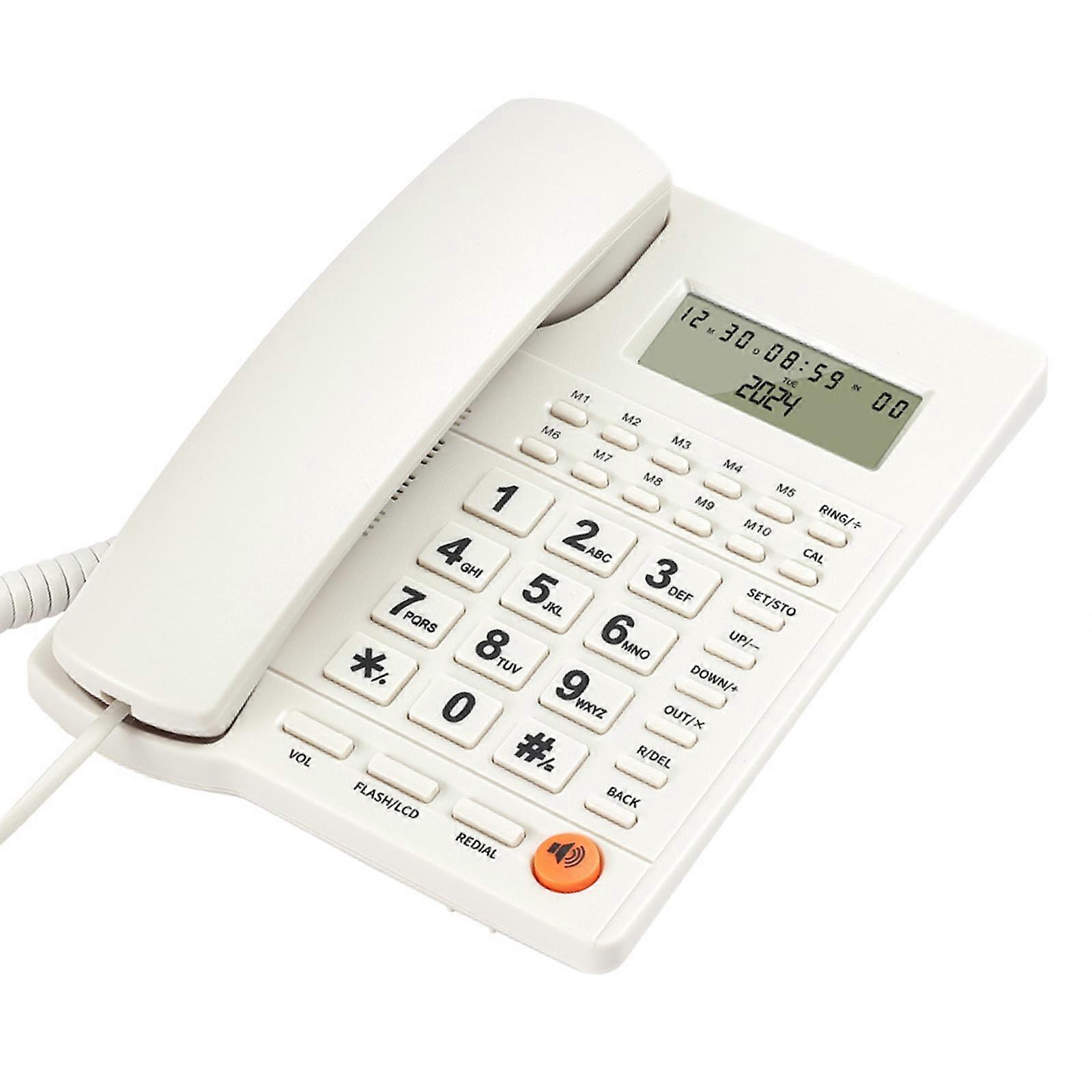 Fix Landline Phone Corded Telephone With Speed Dials Ideal For Elderly Users And High Traffic Areas  White