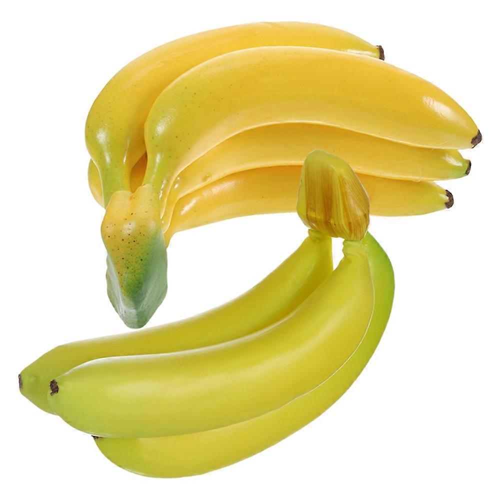 Simulated Fruit Realistic Artificial Banana Bunch for Decorative Use 6Pcs