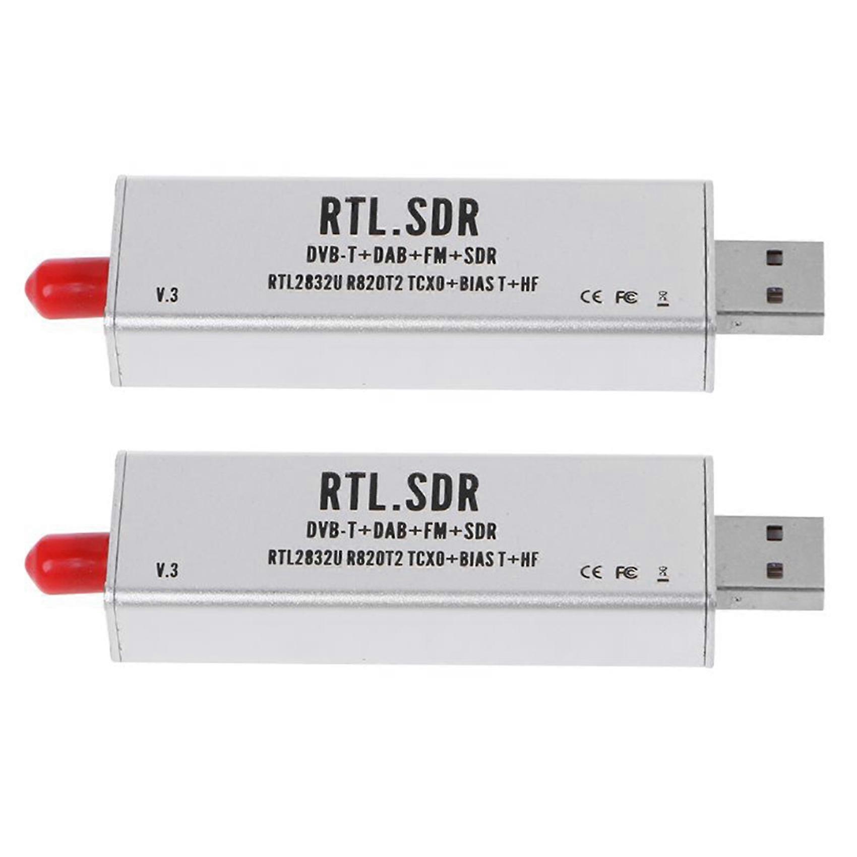 2X 0.1Mhz-1.7Ghz Rtl-Sdr V3 Rtl2832U 1Ppm Tcxo Hf Biast Sma 