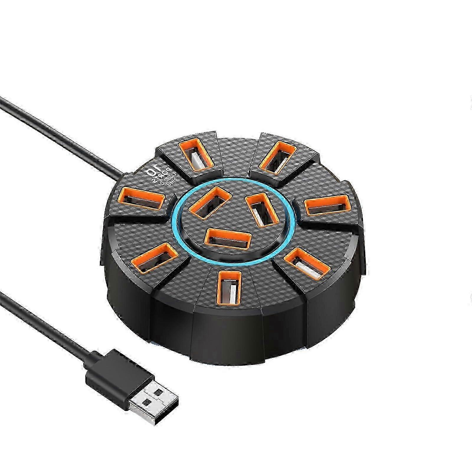 w USB Docking Station 10Port USB 2.0 Hubs Expansion Dock Data Transfer USB Extension For Keyboard Peripherals