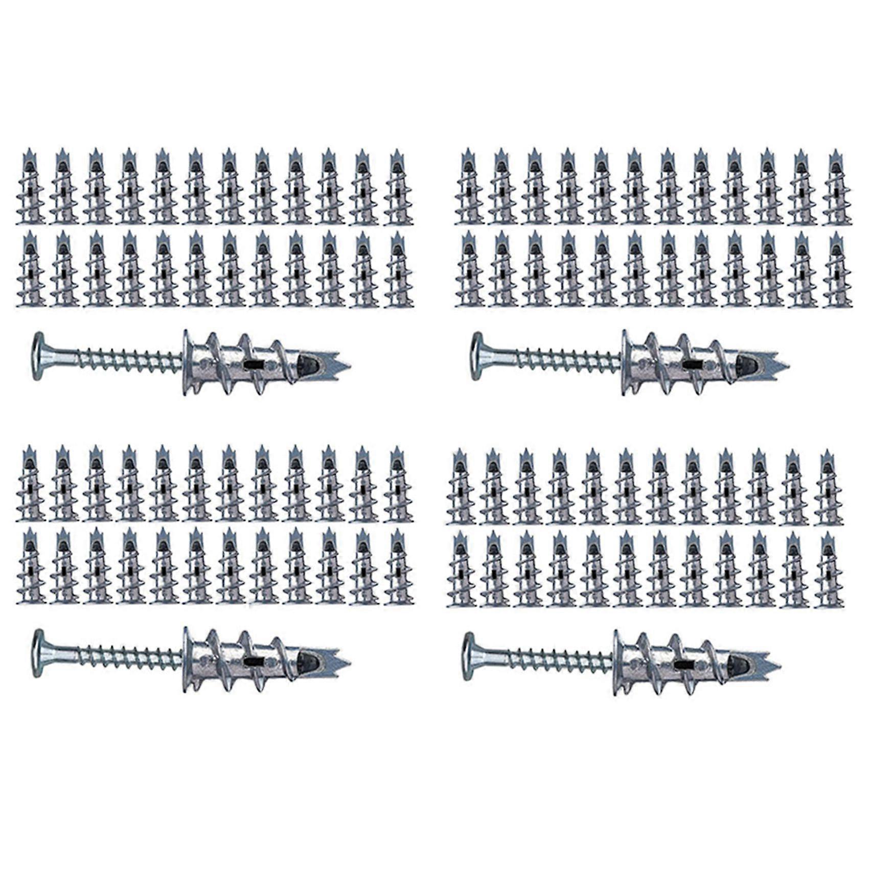 160 Pcs Metal Self Drive Anchor Plasterboard Dowels with Screws 4.5 x 35mm for Single-Layer and Double-Clad Plasterboar
