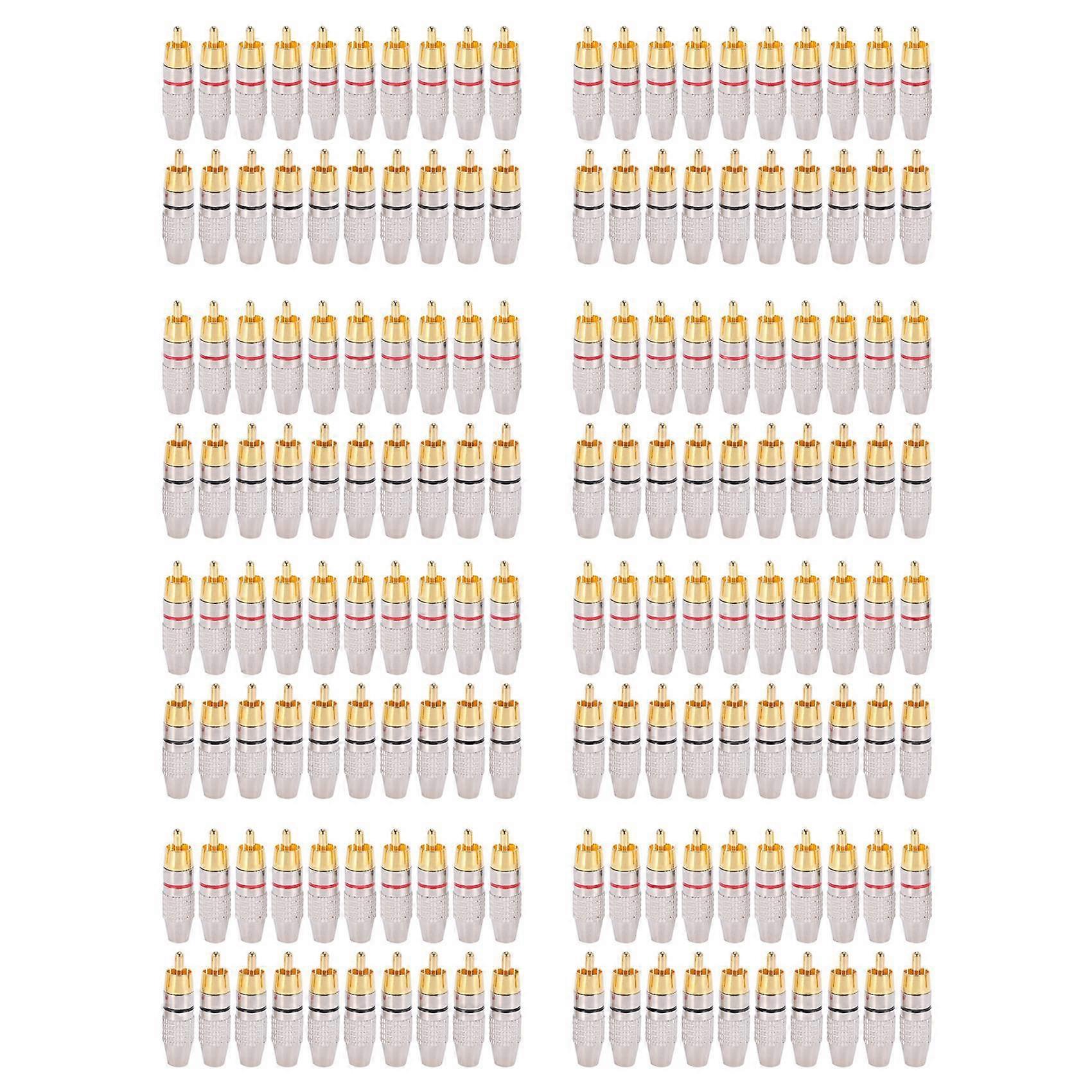 160 Pcs RCA Plug Audio Video Locking Cable Connector Gold Plated