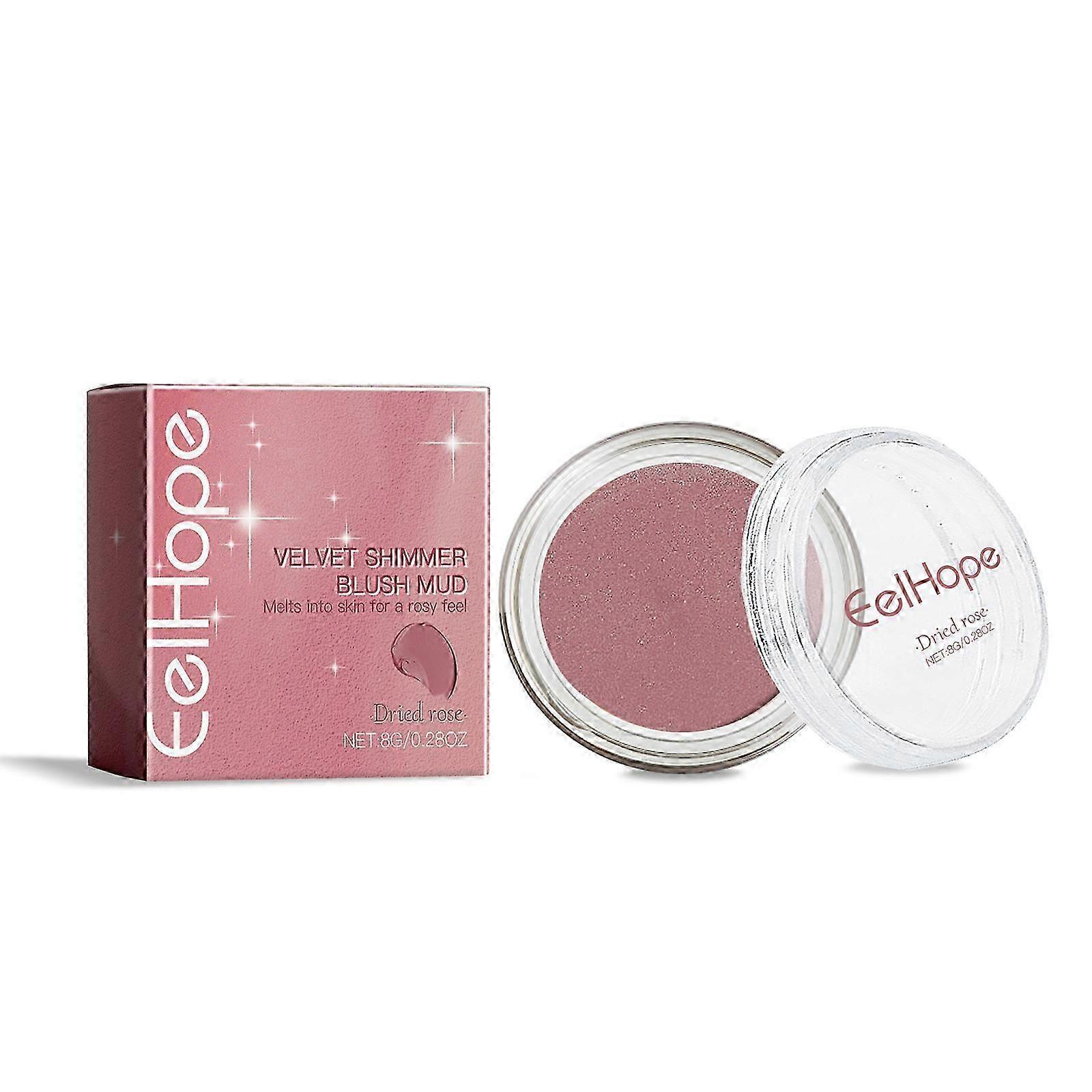 Velvet Fine Flash Blush Clay Series, Natural Light And Light Color Red Makeup Cheeks Fine Flash Blush Cla