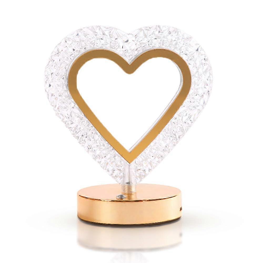 Crystal Table Lamp with Touch Control, 3Color Modes, Rechargeable Cordless Design for Bedroom (Gold)