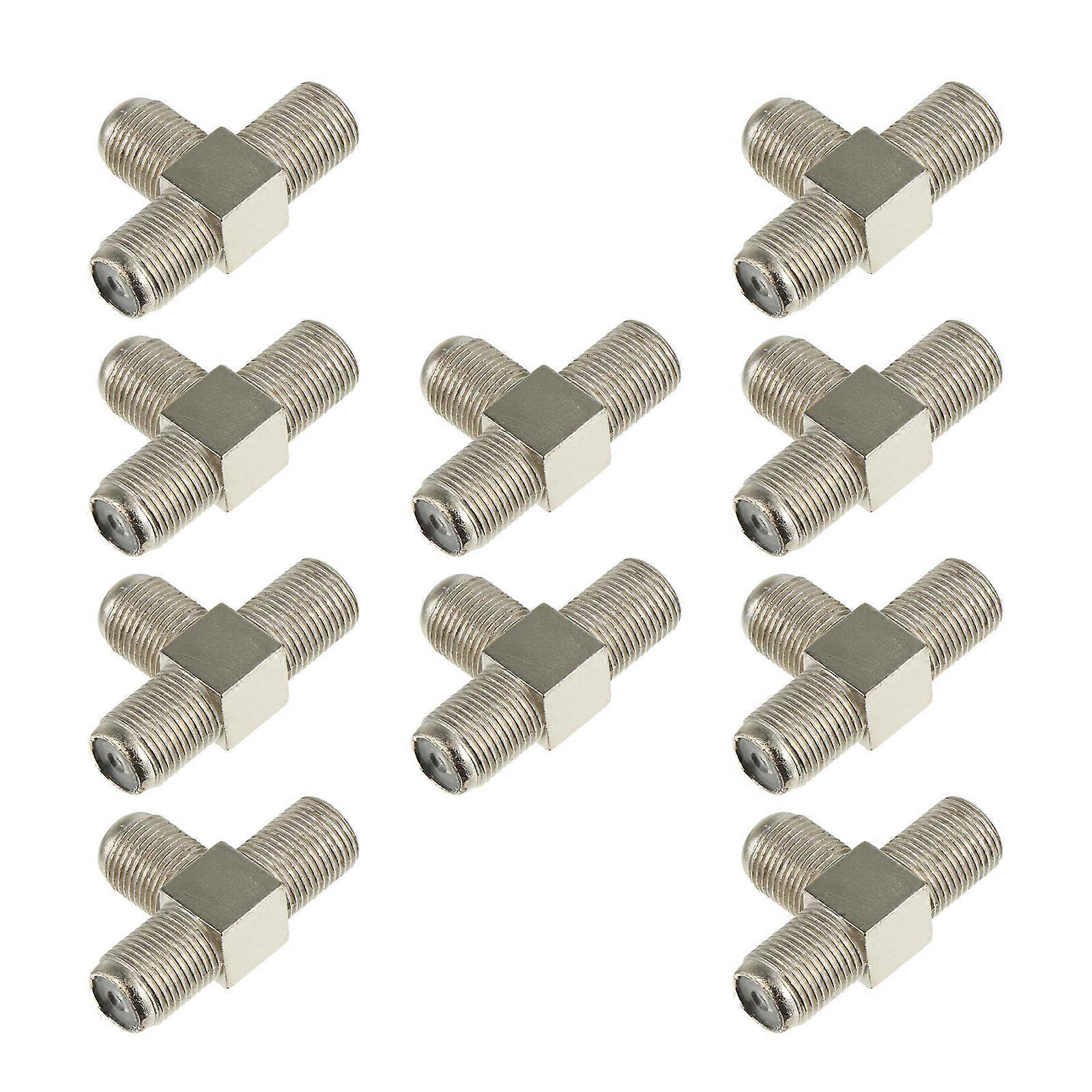 F Type Coax Splitter Silver 3 Way Adapter for Pieces