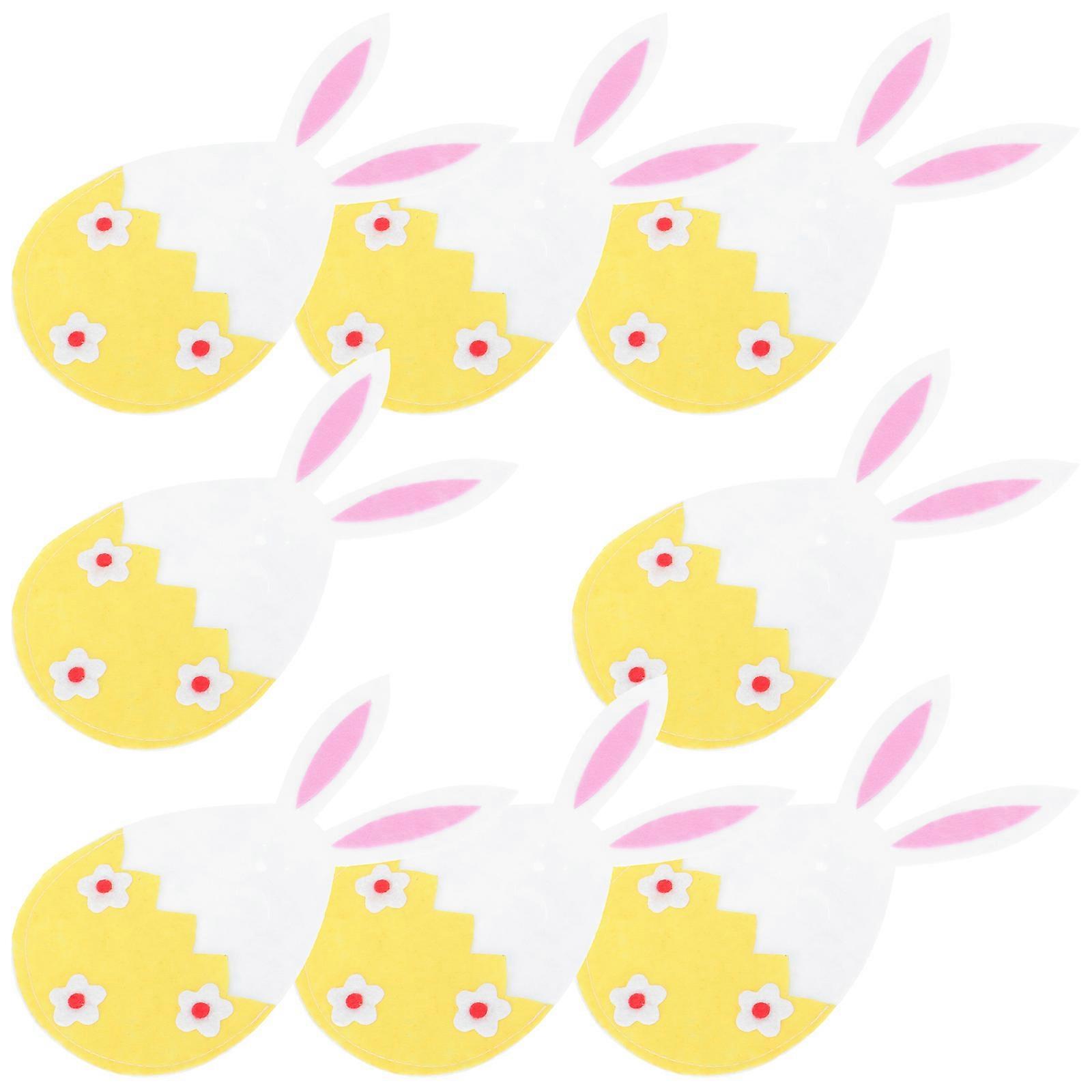 Rabbit Fork Cutter Bags for Storage Use 8Pcs Easter Tableware Holders