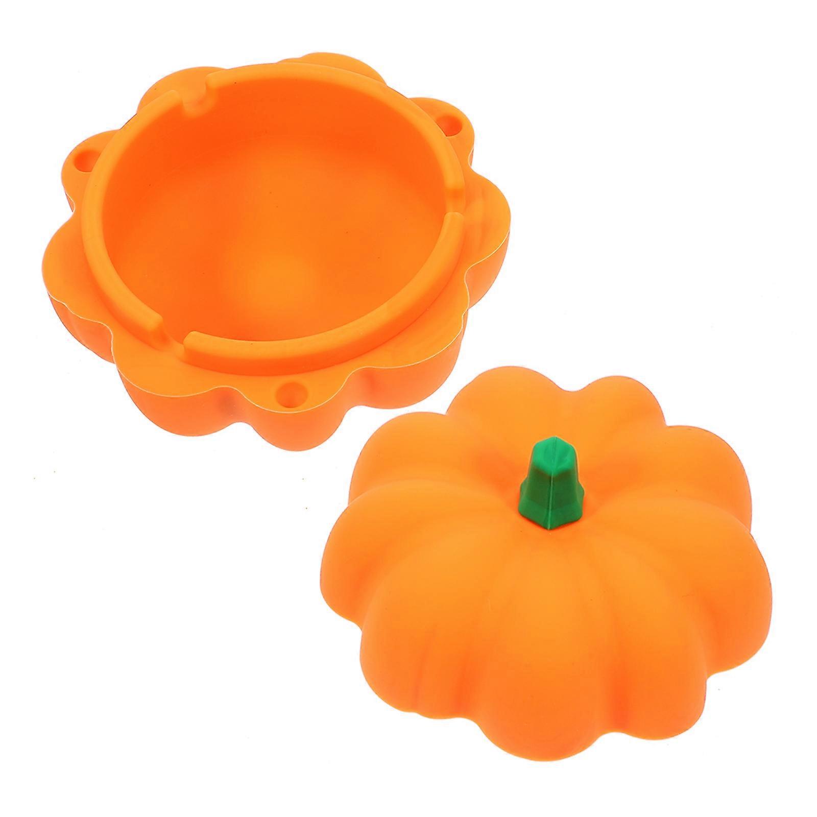 Pumpkin Ashtray Silicone Desktop Ashtray for Storage 4Pcs Orange
