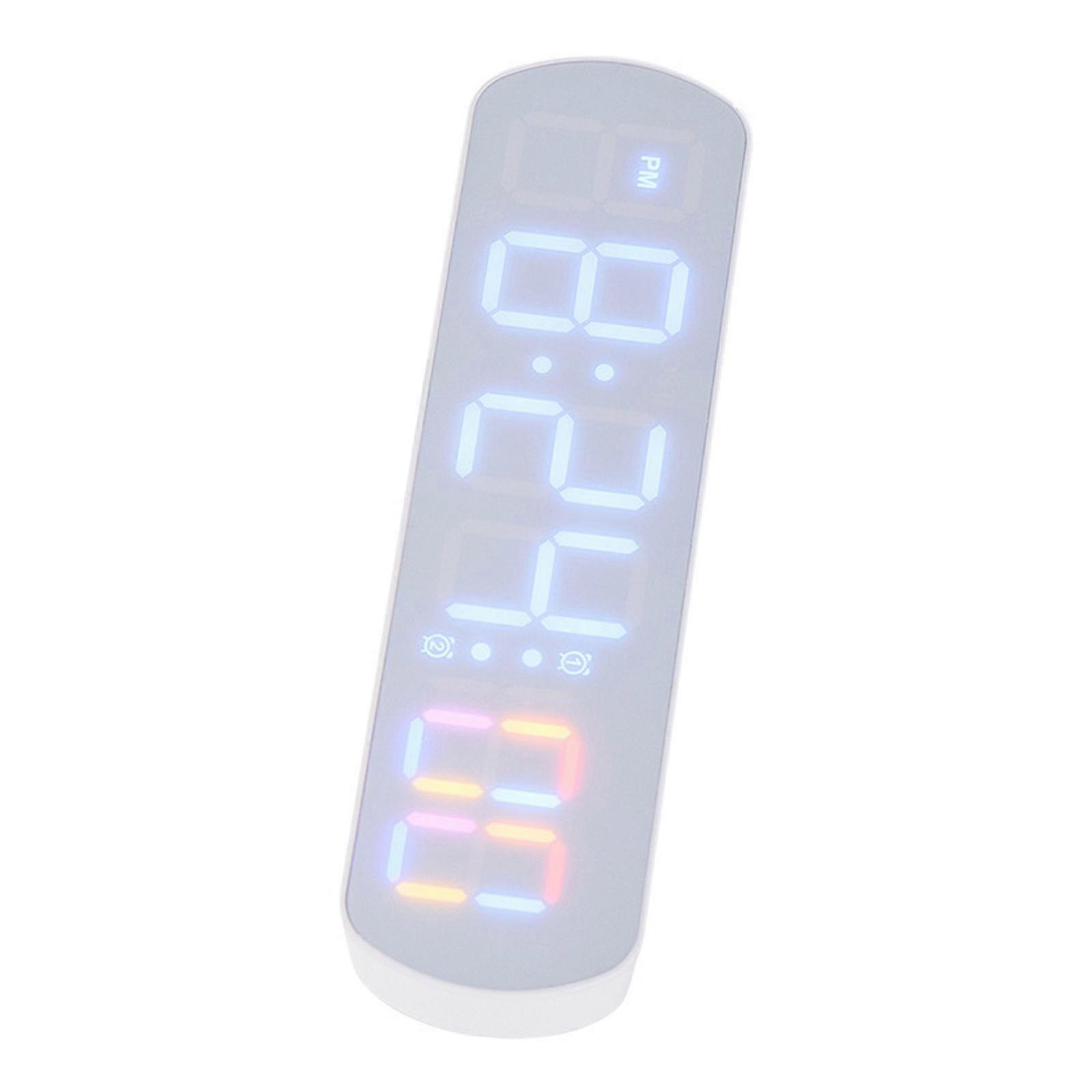 LED Digital Alarm Clock Wall Clock with Timer Date Temperature Display Bed side Clock for Student,Office,Travel Use Multicolor
