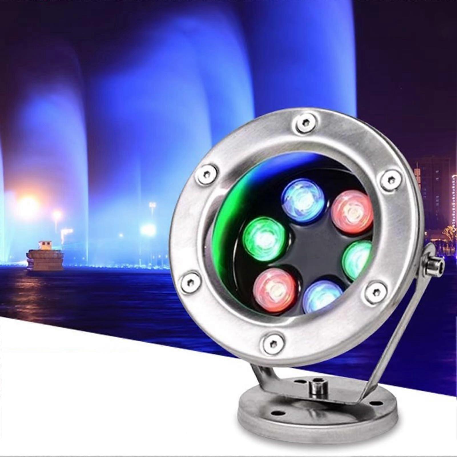 LED Underwater Lights RGB Pool Fountain Light IP68 Waterproof 180° Rotatable AC24V 15W