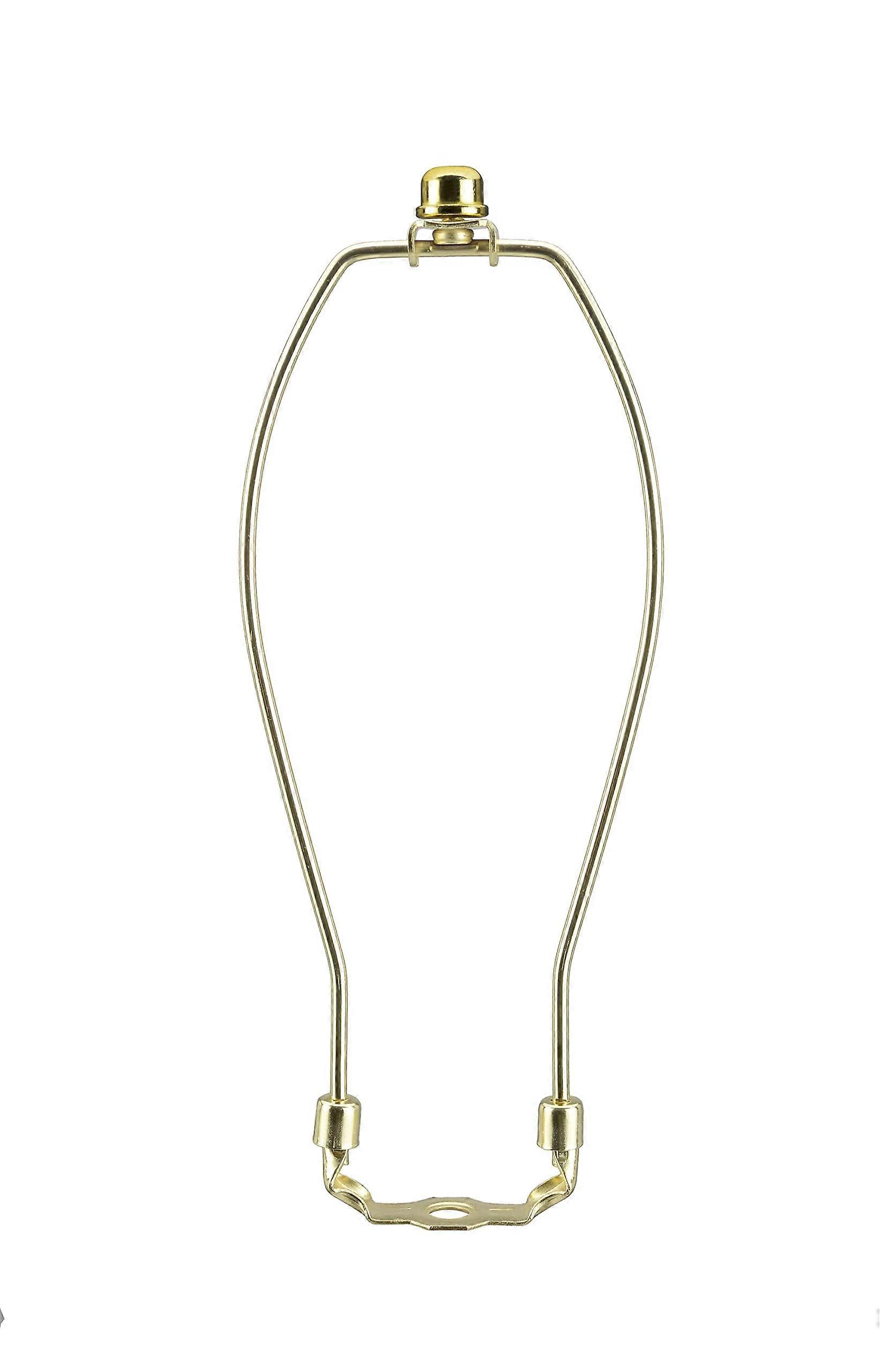 8.5 Inch Brass Lamp Harp Set with Finial and Saddle, Secure Lampshade Hold, Universal Fit