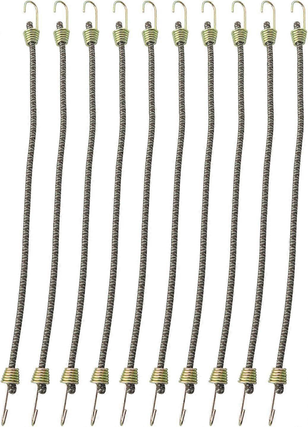 10PCS Small Bungee Cord Strap Hooks 10 inch Camouflage Fixed Stretch Cord Strap