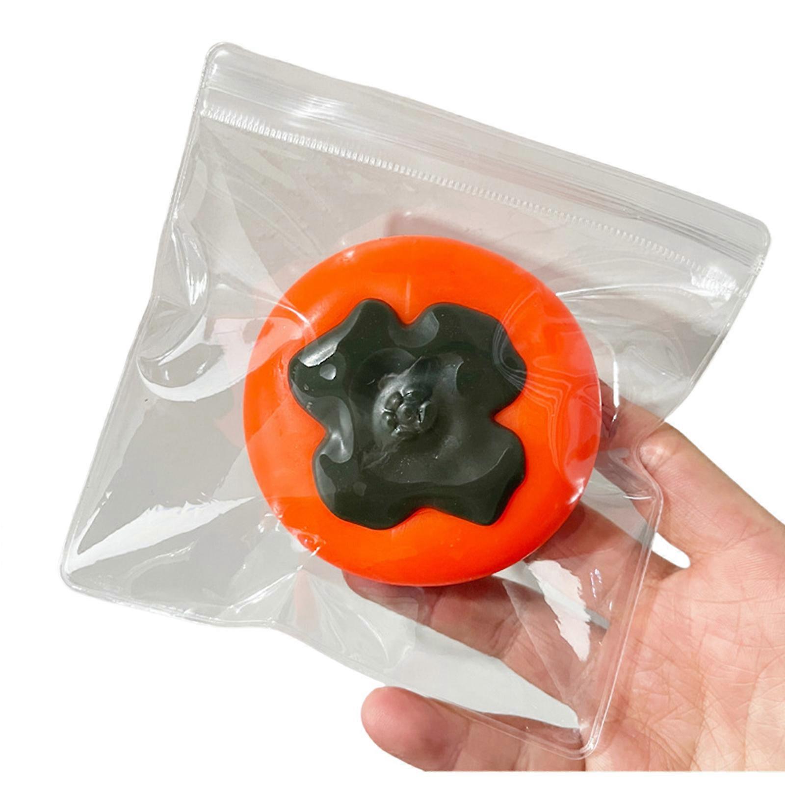 Pocket Sized Fruit Simulation Persimmon Toy Squeeze Pinch Decompression Stress Reliever Hand Relaxing Slow Rising Toy Multicolor