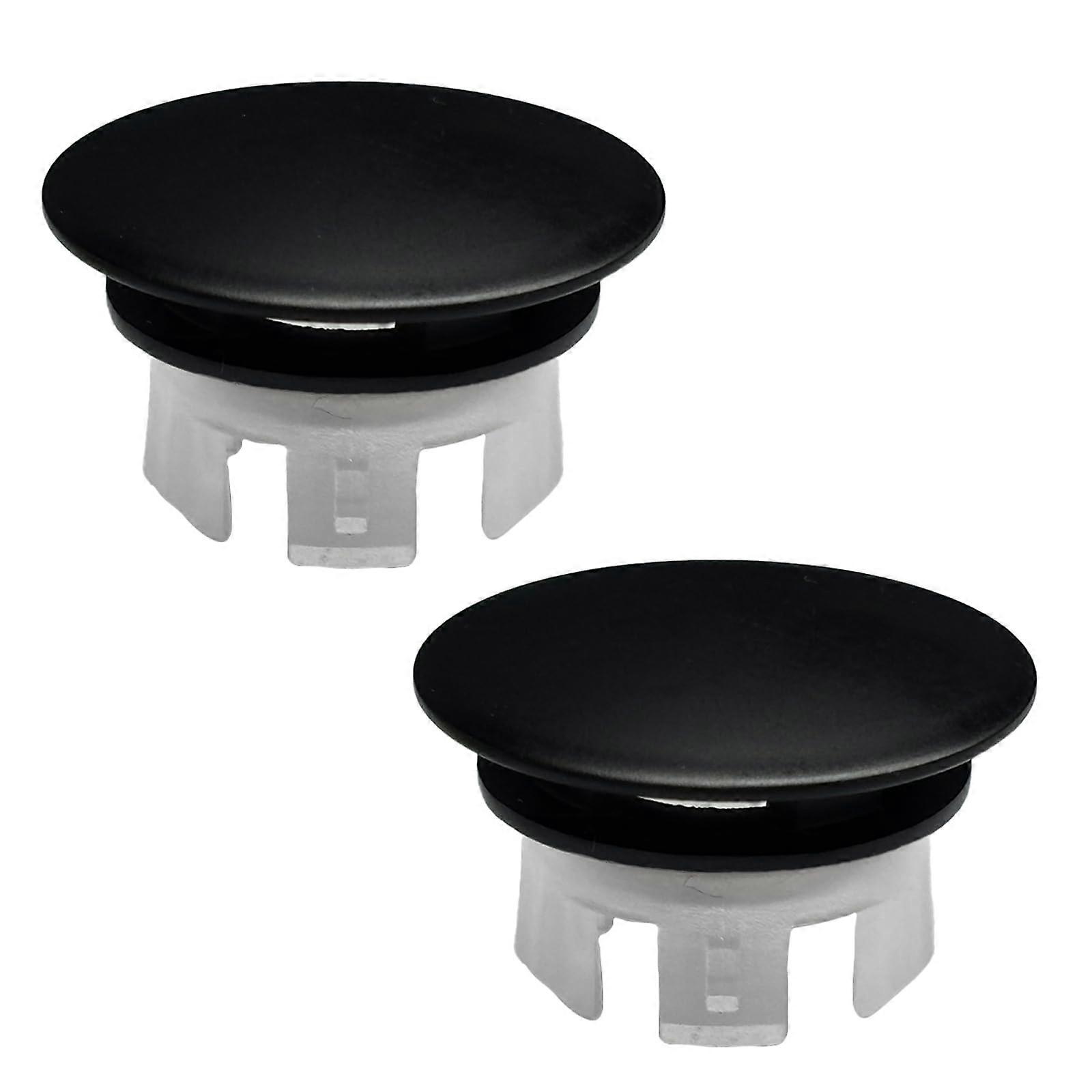 2 Pcs Black Copper Sink Overflow Cover, Dual Layer Bathroom Basin Overflow Ring, Corrosion Resistant