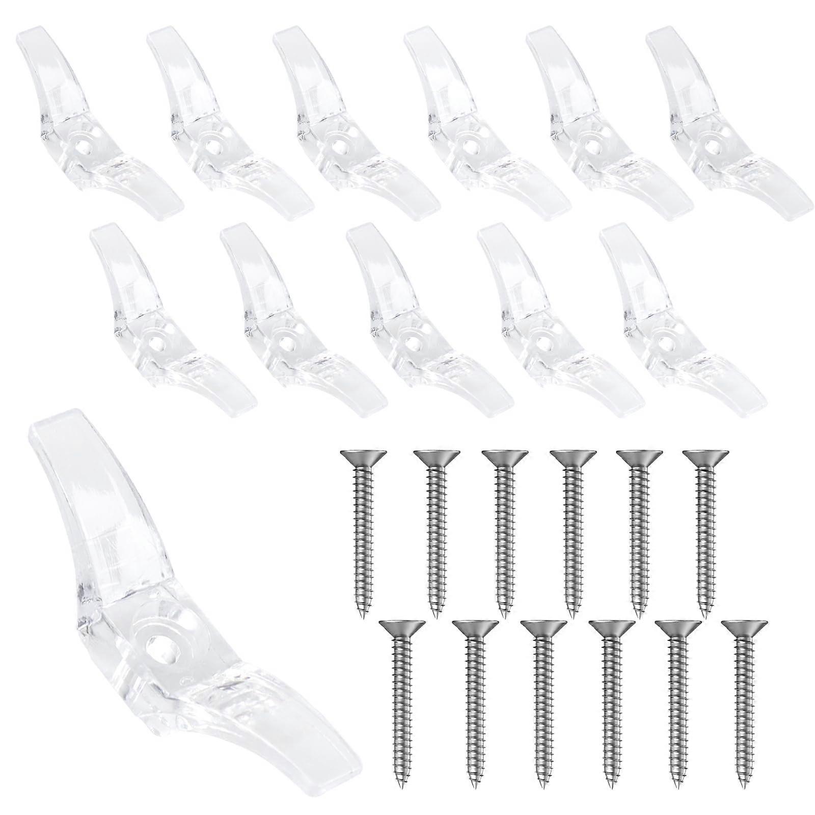 12PCS Blind Cord Cleats Transparent Cord Holder with Screws for Child Safety and Tangle Storage