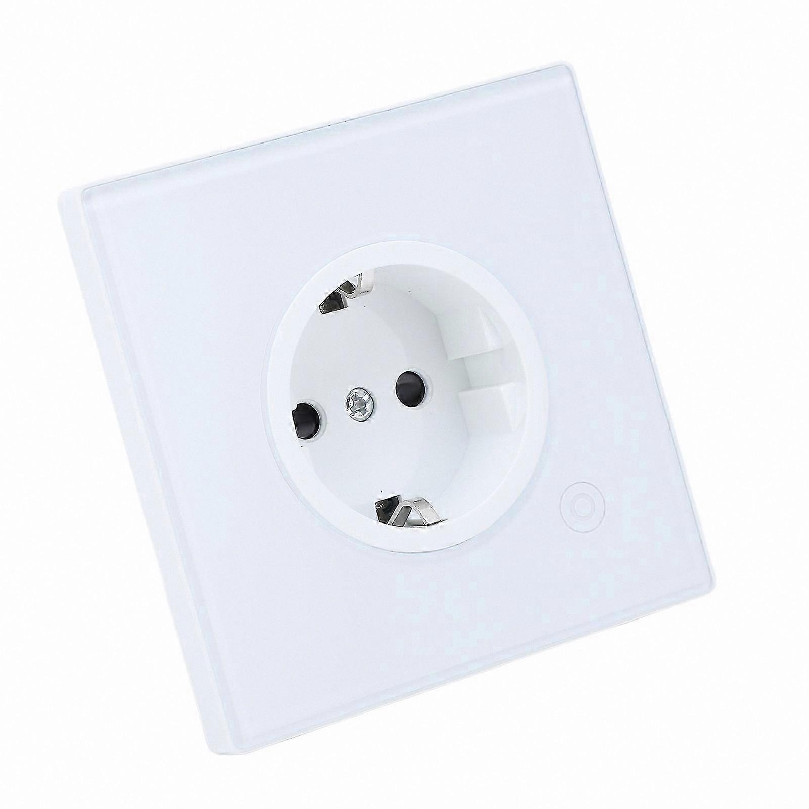 White 16A 1-Way Smart Timer Wall Outlet Panel with Scheduling Function 95-