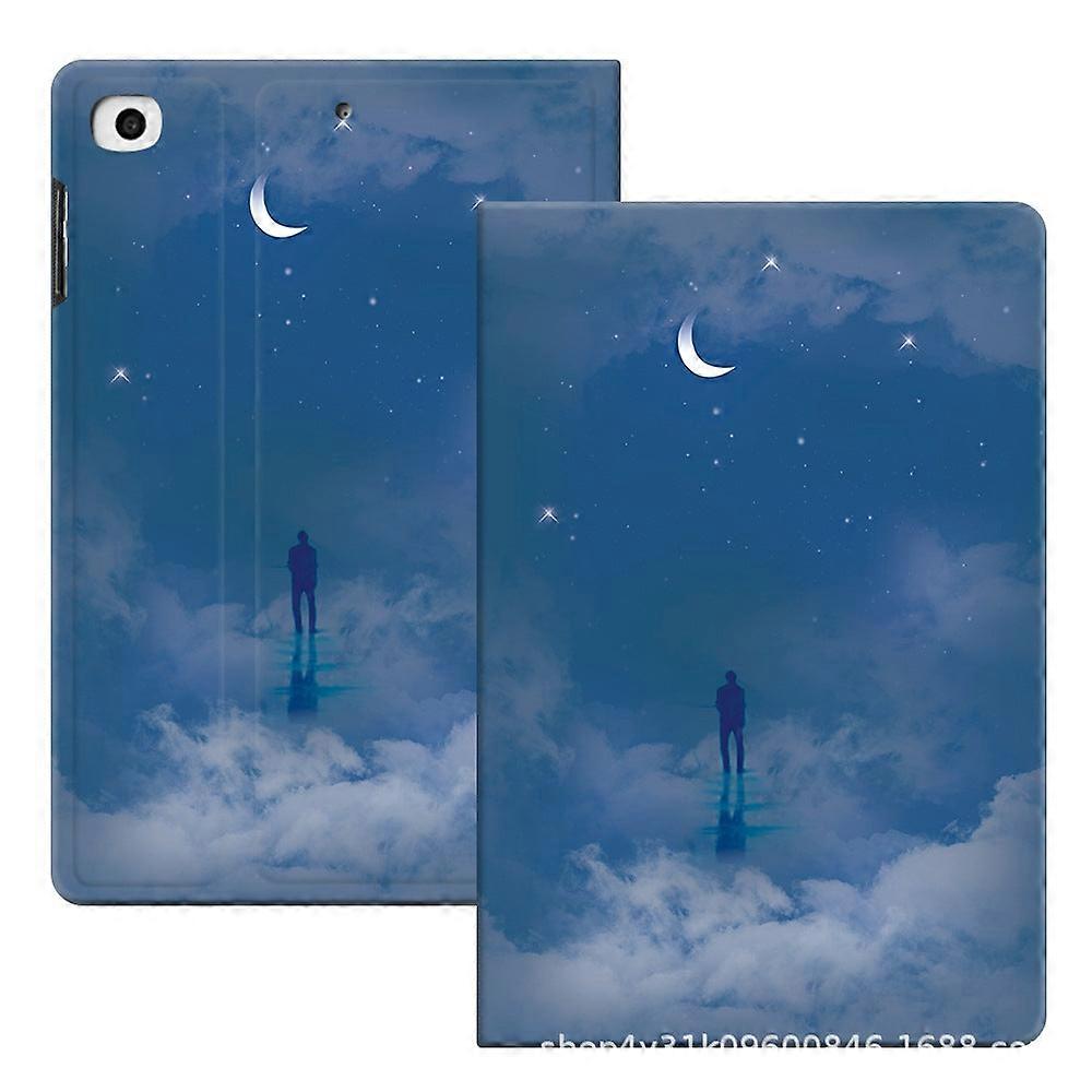 Capa elegante para iPad 2025 de 11 polegadas com estampa de nuvem e textura de polegada.