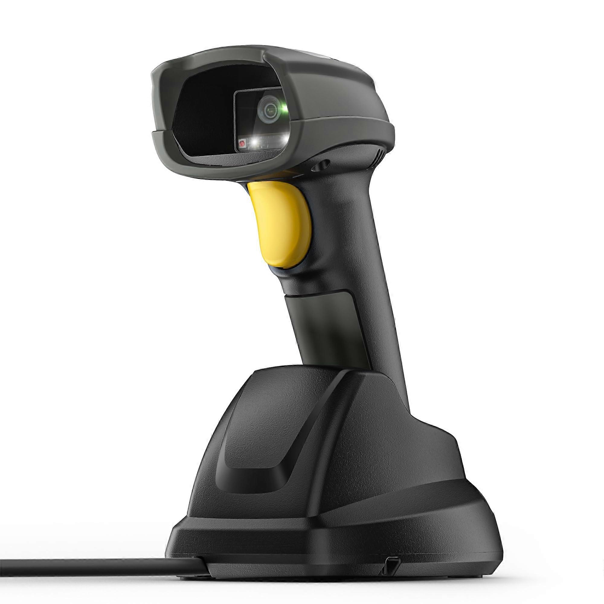 Industrial Wireless Barcode Scanner with Cradle Bluetooth 2D QR DPM Res CMOS Rugged 2600mAh
