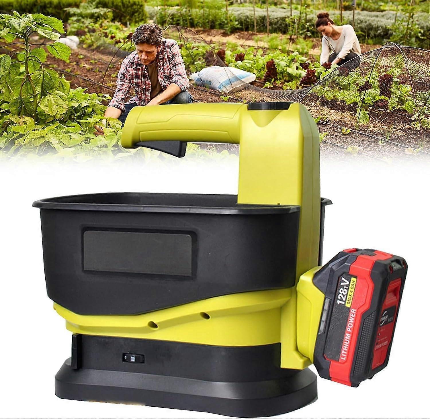 Handheld Seed Spreader 5.5L Cordless Lawn and Fertilizer Spreader with Adjustable Width