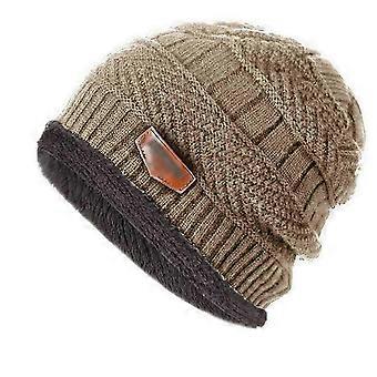 Wintermütze für Damen, Größe 25-26, warme Fleece-Strickmütze