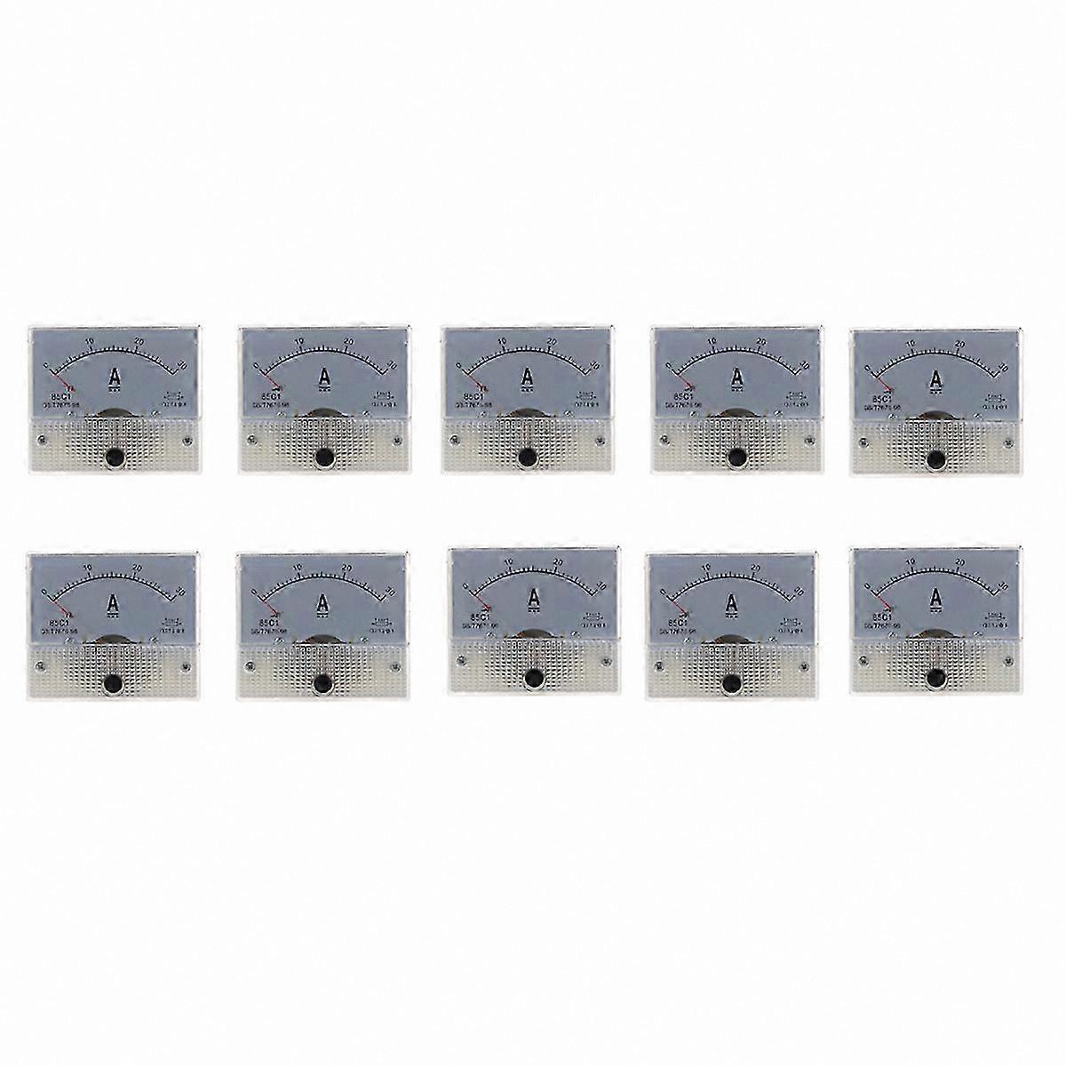 DC 30A Analog Panel Meter, 10X 85C1 Ammeter for Current Measurement