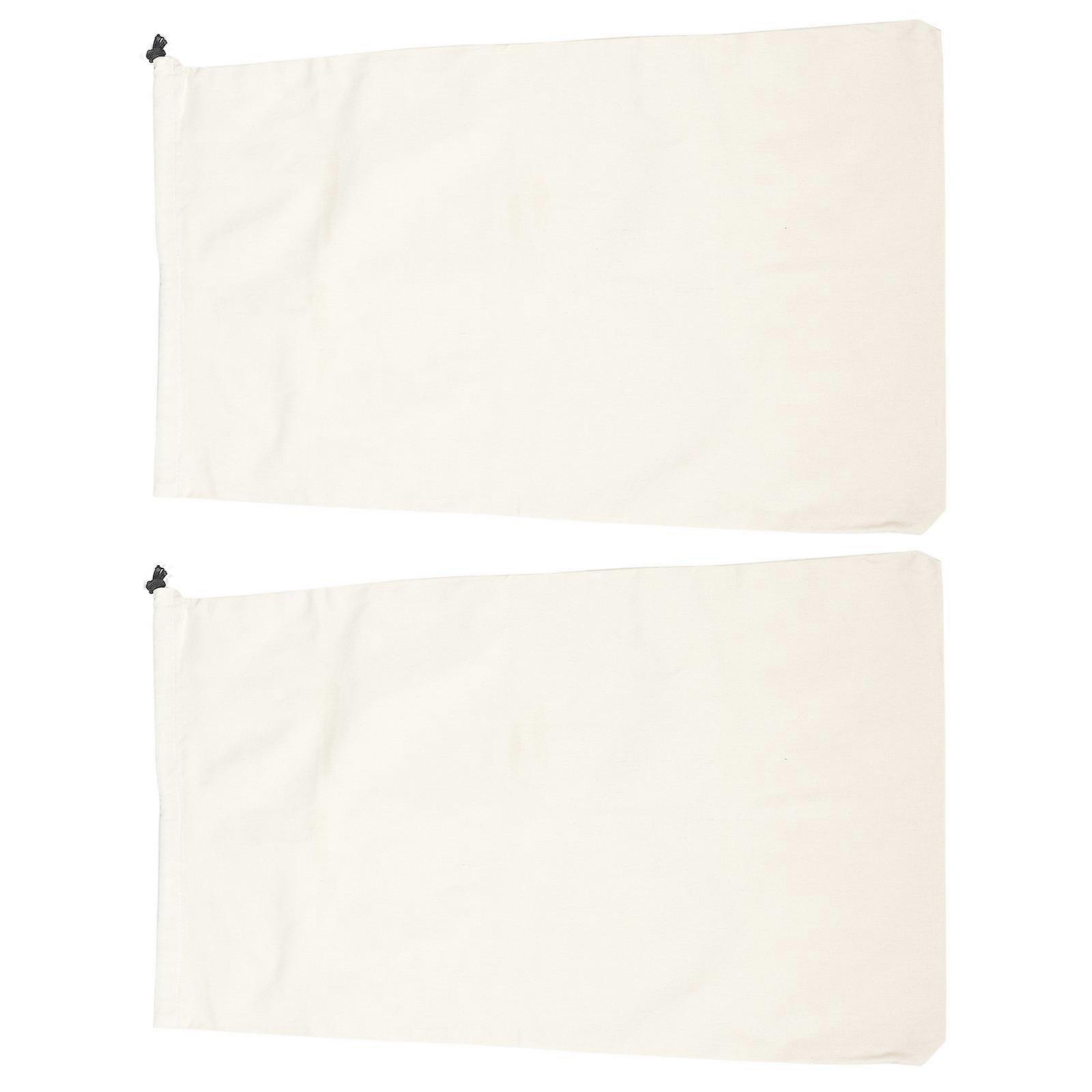 Clothing Storage Pouch Large Drawstring Bag for Storage Use 6Pcs White Canvas