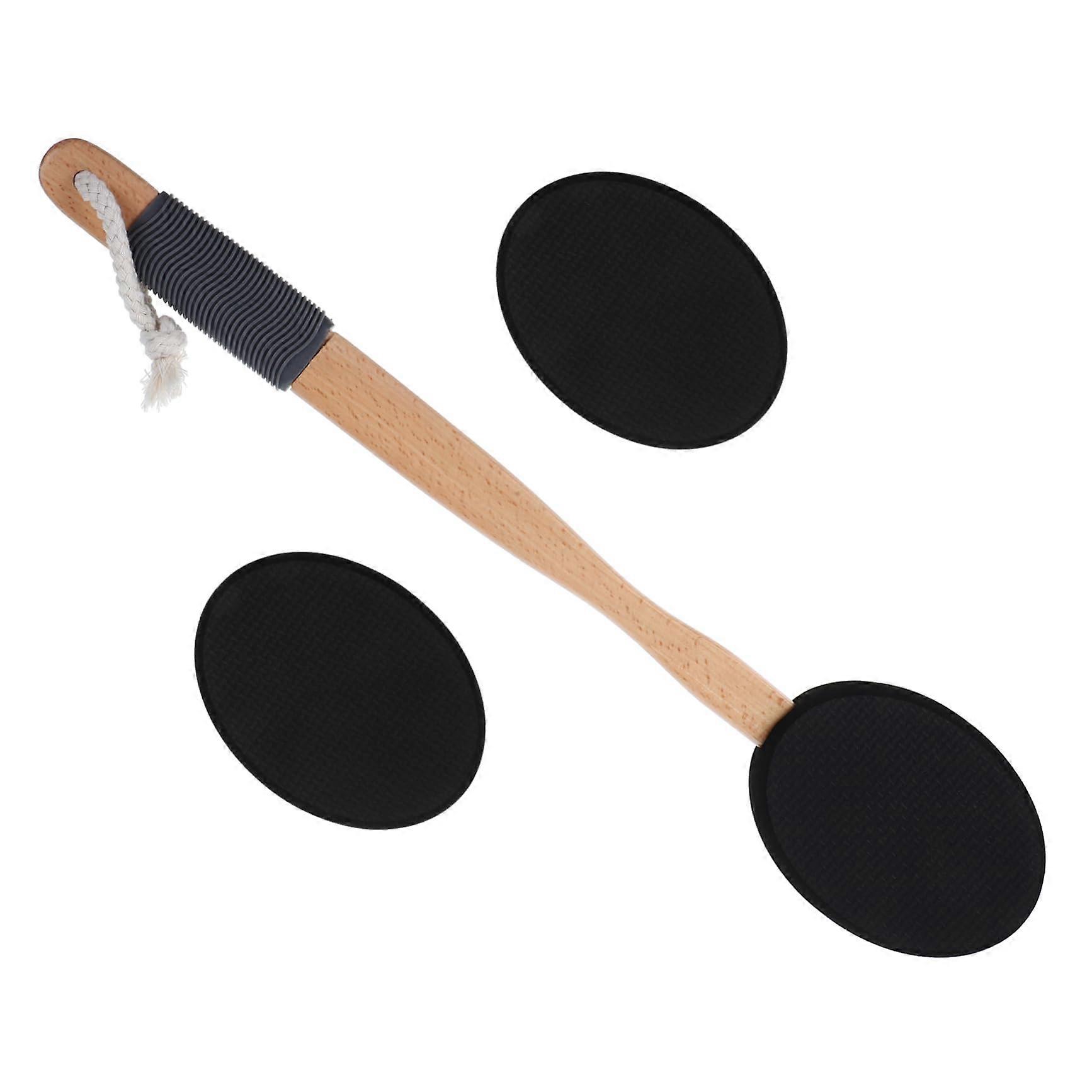 Back Lotion Applicator with Replacement Heads, Long Handle Body Brush for Moisturizing and Exfoliating