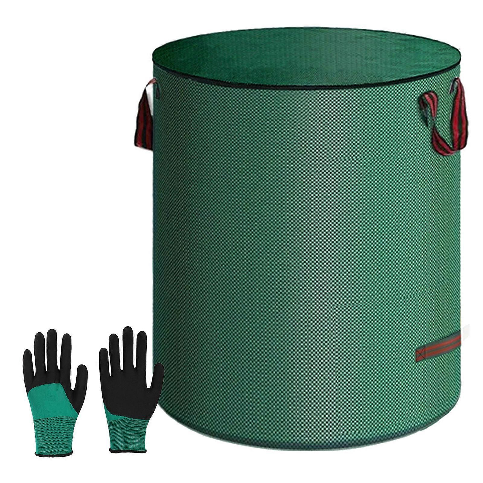 Pack of 2 PRESENTATION Interlaced Yard Waste Sacks Highlighting Secure Closures and Comfortable Pulls for Efficient Debris Control Multicolor