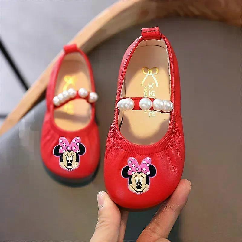 Disney Toddler shoes Spring and Autumn Leather Shoes Mickey Mouse Girls Sandals Children Soft Sole Baby Casual Shoes