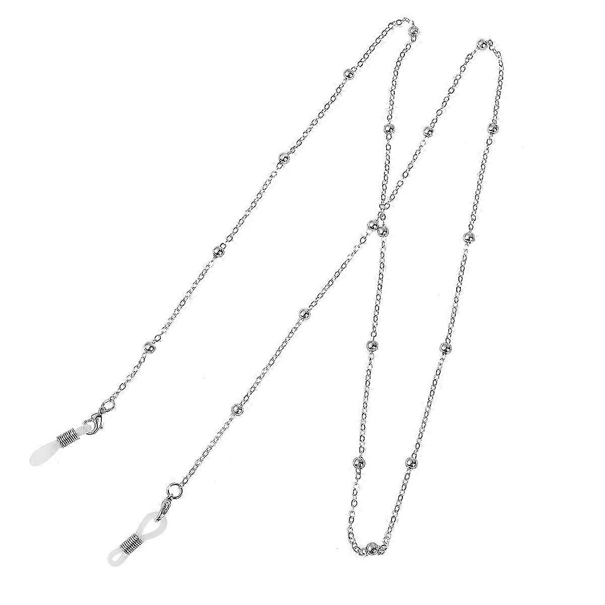 Eyewear Retainer Strap Silver Alloy Chain for Hanging Use 4Pcs Set