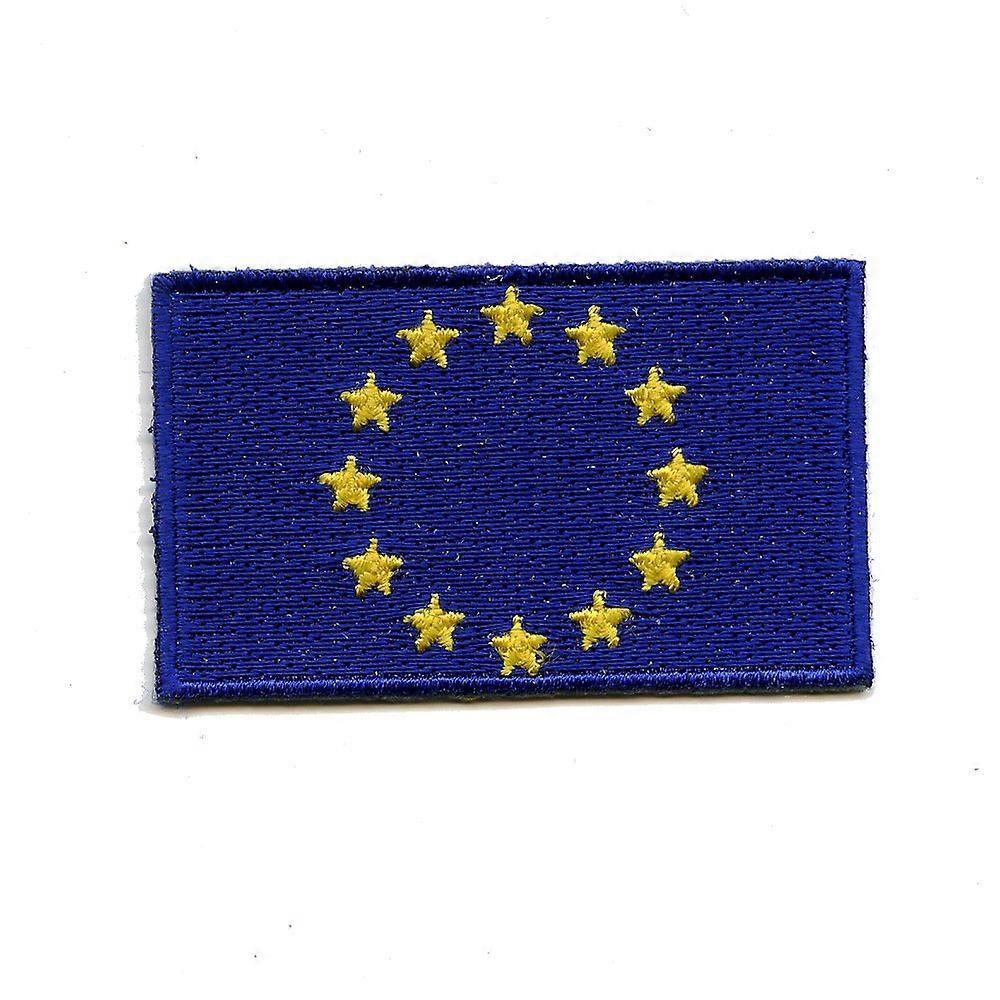 EU Flag Patch IronOn SewOn Brussels Emblem Eurozone and WTO Design