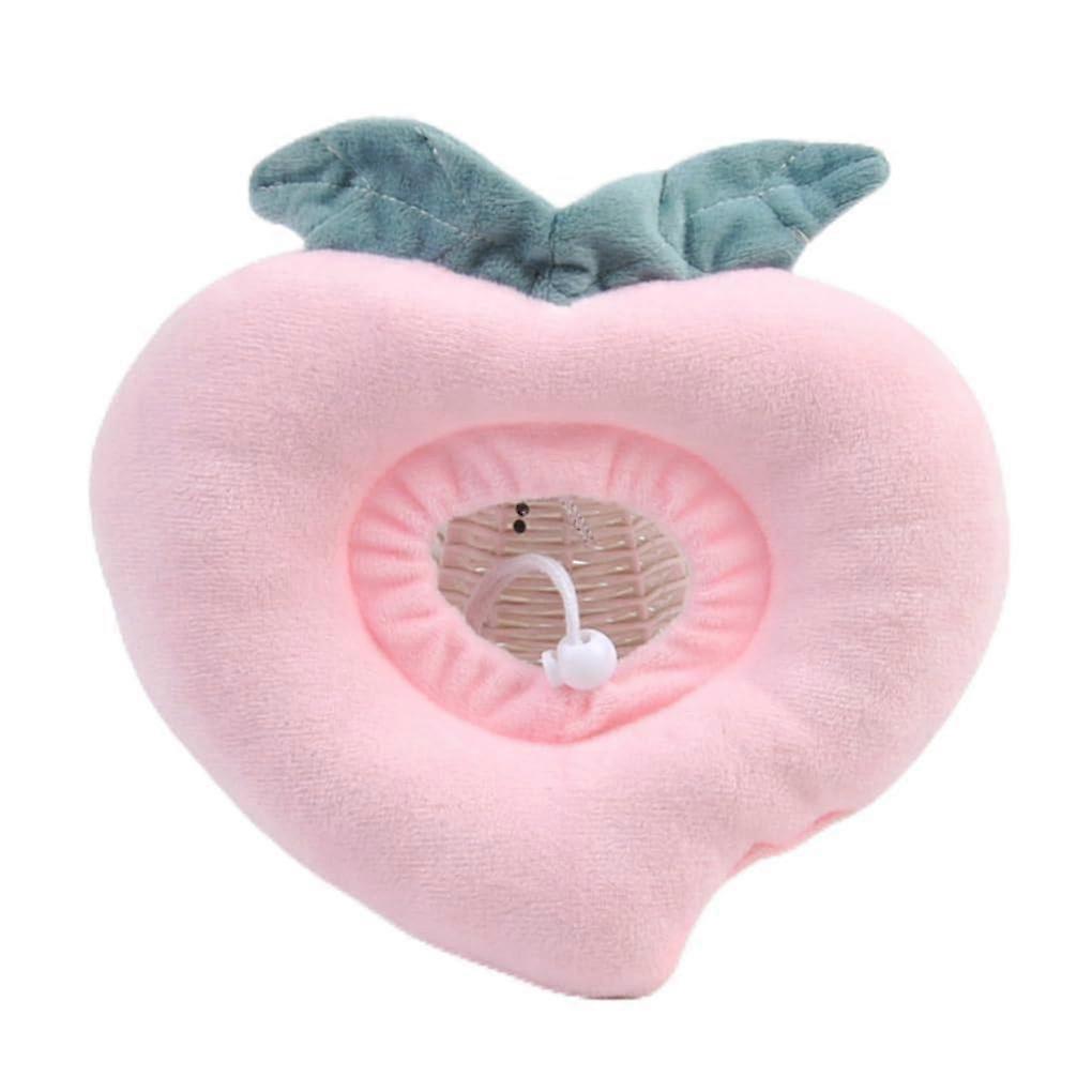 Cat Recovery Collar Soft Cotton Adjustable Elizabethan Cone with Cute Fruit Designs Medium